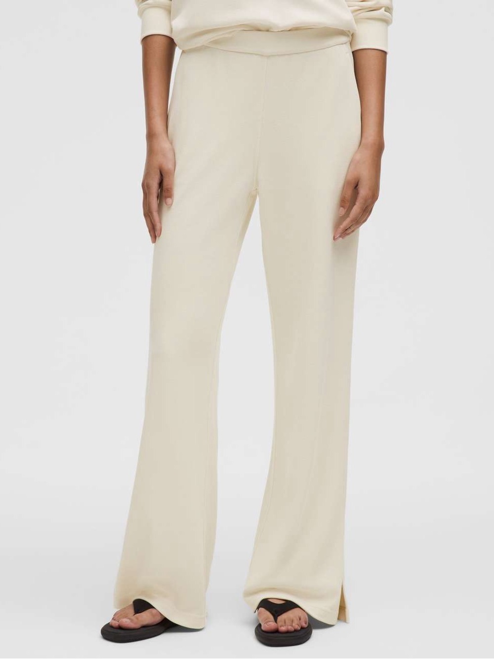 Lululemon Softstreme High-Rise Wide-Leg Pique Pant *Regular in Light Ivory